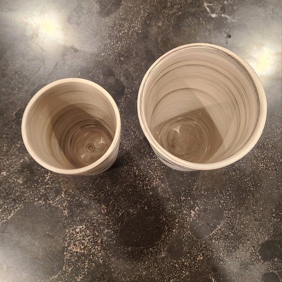 Hand Crafted Ceramic Pottery Matching Vases - Picture 2 of 3